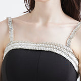 Detachable Rhinestones Neckline
