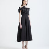 Nysa + Pearl embellished bow wrap