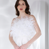 Cassandra + Detachable Feather Wrap