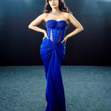 Manushi Chillar in the Bleu Georgia Set