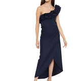 One shoulder short ruffles