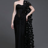 Noir Georgia Set of Corset + Skirt + Cutwork Drape